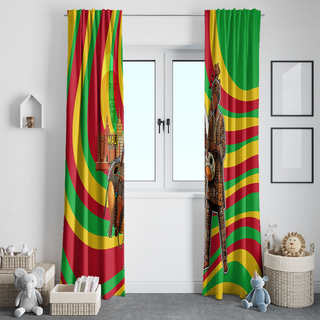 Mali Independence Day Window Curtain West African Kora Musician Cultural
