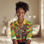 Mali Independence Day Women Casual Shirt West African Kora Musician Cultural