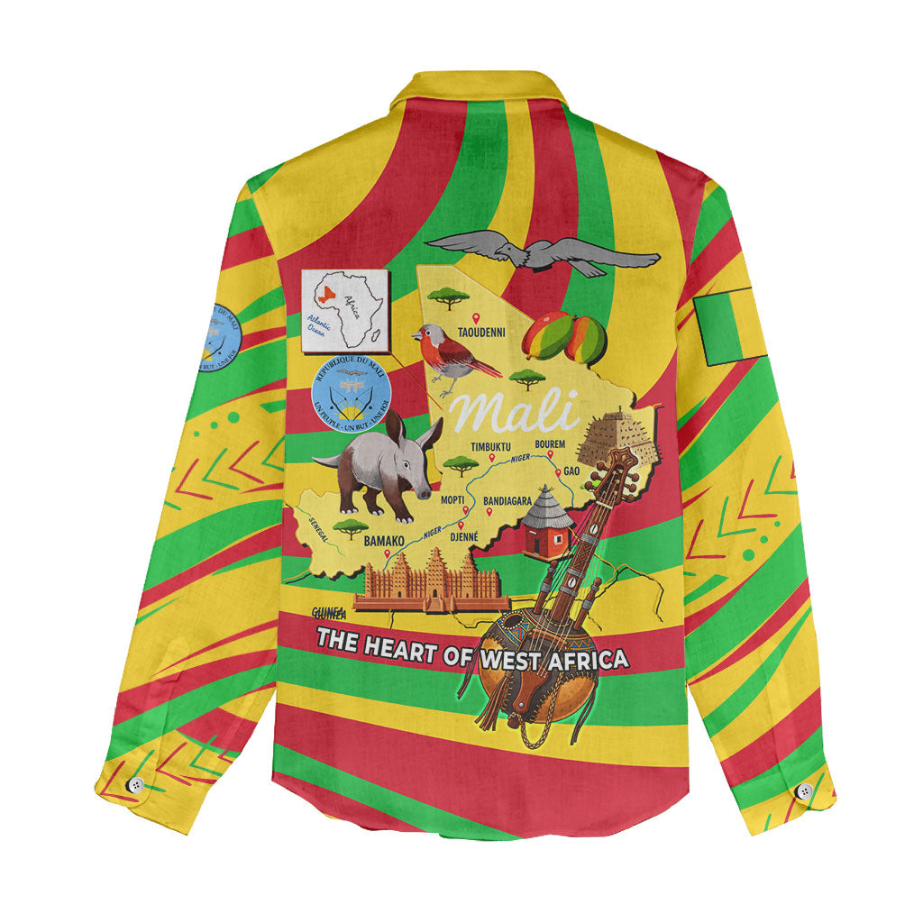 Mali Independence Day Women Casual Shirt West African Kora Musician Cultural