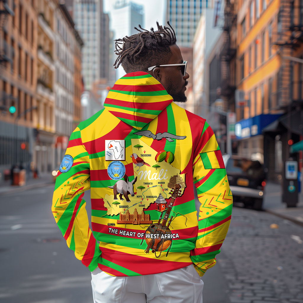 Mali Independence Day Zip Hoodie West African Kora Musician Cultural