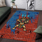 Bes Area Rug Ancient Egyptian Hieroglyphs and Sacred Symbols Ancient Myth - African Pride