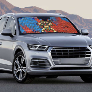 Bes Auto Sun Shade Ancient Egyptian Hieroglyphs and Sacred Symbols Ancient Myth - African Pride