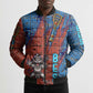Bes Bomber Puffer Jacket Ancient Egyptian Hieroglyphs and Sacred Symbols Ancient Myth - African Pride