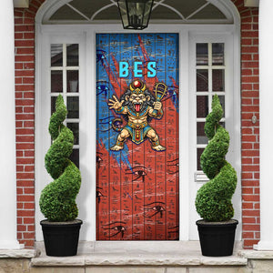 Bes Door Cover Ancient Egyptian Hieroglyphs and Sacred Symbols Ancient Myth - African Pride
