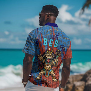 Bes Hawaiian Shirt Ancient Egyptian Hieroglyphs and Sacred Symbols Ancient Myth - African Pride