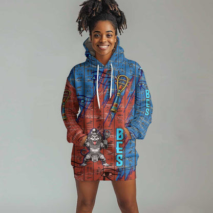 Bes Hoodie Dress Ancient Egyptian Hieroglyphs and Sacred Symbols Ancient Myth - African Pride