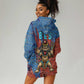 Bes Hoodie Dress Ancient Egyptian Hieroglyphs and Sacred Symbols Ancient Myth - African Pride