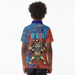 Bes Kid Polo Shirt Ancient Egyptian Hieroglyphs and Sacred Symbols Ancient Myth - African Pride