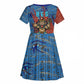 Bes Kid Short Sleeve Dress Ancient Egyptian Hieroglyphs and Sacred Symbols Ancient Myth - African Pride