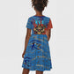 Bes Kid Short Sleeve Dress Ancient Egyptian Hieroglyphs and Sacred Symbols Ancient Myth - African Pride