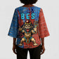 Bes Kimono Sleeve Blouse Ancient Egyptian Hieroglyphs and Sacred Symbols Ancient Myth - African Pride