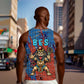Bes Men Tank Top Ancient Egyptian Hieroglyphs and Sacred Symbols Ancient Myth - African Pride