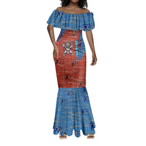 Bes Mermaid Dress Ancient Egyptian Hieroglyphs and Sacred Symbols Ancient Myth - African Pride