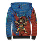 Bes Sherpa Hoodie Ancient Egyptian Hieroglyphs and Sacred Symbols Ancient Myth - African Pride