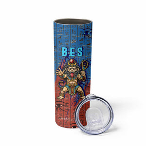 Bes Skinny Tumbler Ancient Egyptian Hieroglyphs and Sacred Symbols Ancient Myth - African Pride