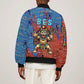 Bes Sleeve Zip Bomber Jacket Ancient Egyptian Hieroglyphs and Sacred Symbols Ancient Myth - African Pride