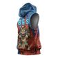 Bes Sleeveless Hoodie Ancient Egyptian Hieroglyphs and Sacred Symbols Ancient Myth - African Pride