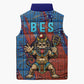 Bes Sleeveless Puffer Jacket Ancient Egyptian Hieroglyphs and Sacred Symbols Ancient Myth - African Pride