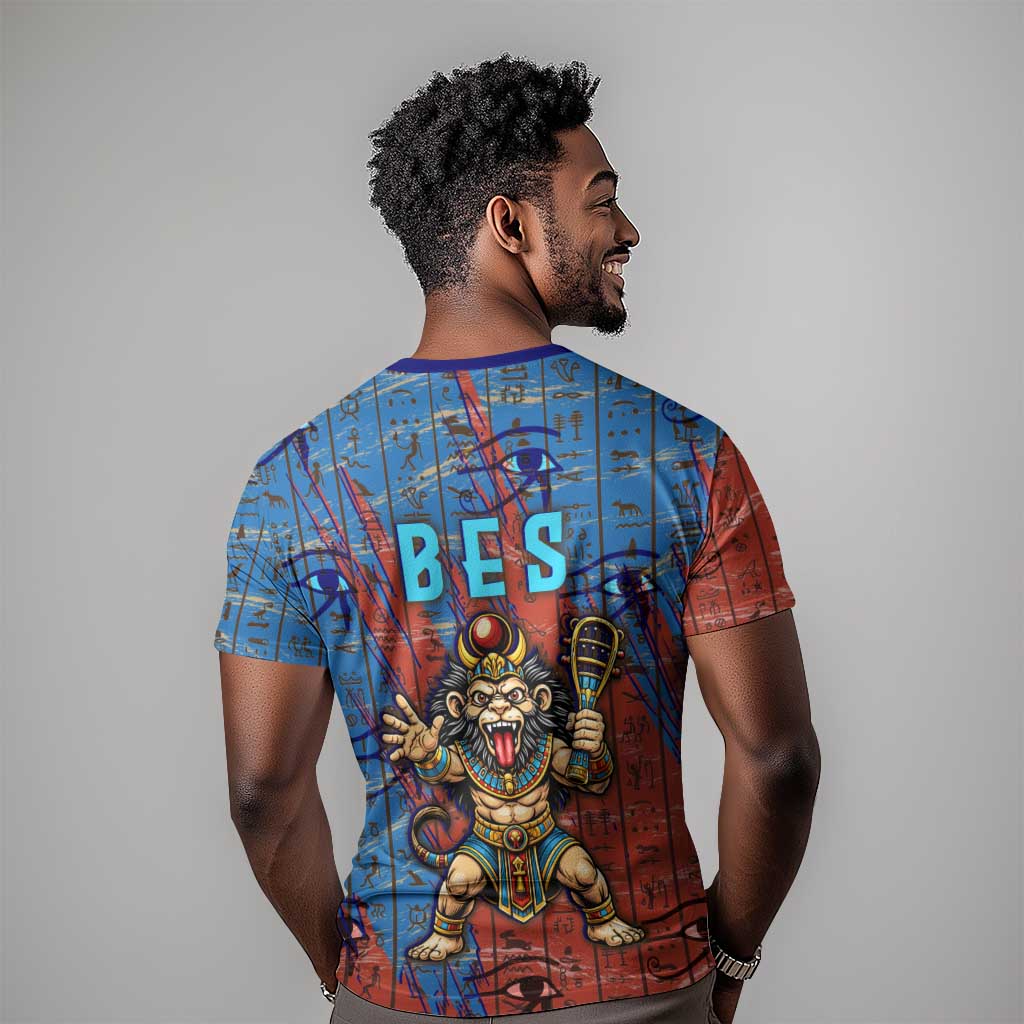 Bes T shirt Ancient Egyptian Hieroglyphs and Sacred Symbols Ancient Myth - African Pride