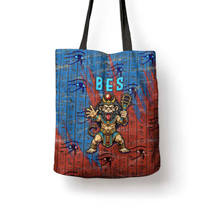 Bes Tote Bag Ancient Egyptian Hieroglyphs and Sacred Symbols Ancient Myth - African Pride