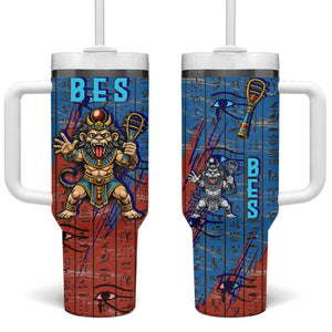 Bes Tumbler With Handle Ancient Egyptian Hieroglyphs and Sacred Symbols Ancient Myth - African Pride