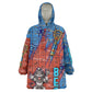 Bes Wearable Blanket Hoodie Ancient Egyptian Hieroglyphs and Sacred Symbols Ancient Myth - African Pride