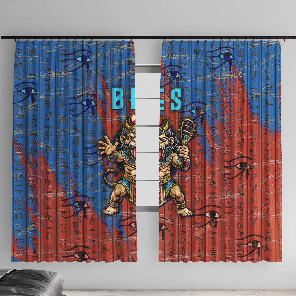 Bes Window Curtain Ancient Egyptian Hieroglyphs and Sacred Symbols Ancient Myth - African Pride