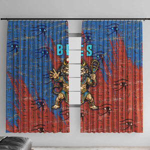 Bes Window Curtain Ancient Egyptian Hieroglyphs and Sacred Symbols Ancient Myth - African Pride