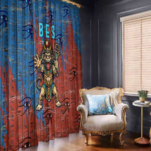 Bes Window Curtain Ancient Egyptian Hieroglyphs and Sacred Symbols Ancient Myth - African Pride