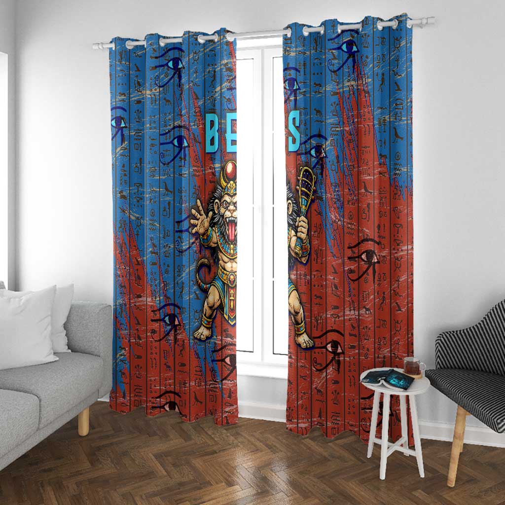 Bes Window Curtain Ancient Egyptian Hieroglyphs and Sacred Symbols Ancient Myth - African Pride