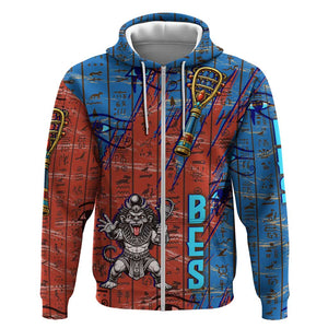 Bes Zip Hoodie Ancient Egyptian Hieroglyphs and Sacred Symbols Ancient Myth - African Pride
