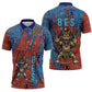 Bes Zipper Polo Shirt Ancient Egyptian Hieroglyphs and Sacred Symbols Ancient Myth - African Pride