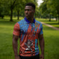 Bes Zipper Polo Shirt Ancient Egyptian Hieroglyphs and Sacred Symbols Ancient Myth - African Pride
