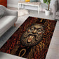 Bes Ancient Egyptian Area Rug with Leopard Print Ankh and Eye of Horus Egyptian Deity Tribute - African Pride