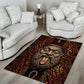 Bes Ancient Egyptian Area Rug with Leopard Print Ankh and Eye of Horus Egyptian Deity Tribute - African Pride