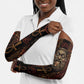 Bes Ancient Egyptian Arm Sleeves with Leopard Print Ankh and Eye of Horus Egyptian Deity Tribute - African Pride