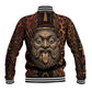 Bes Ancient Egyptian Baseball Jacket with Leopard Print Ankh and Eye of Horus Egyptian Deity Tribute - African Pride