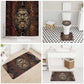 Bes Ancient Egyptian Bathroom Set with Leopard Print Ankh and Eye of Horus Egyptian Deity Tribute - African Pride