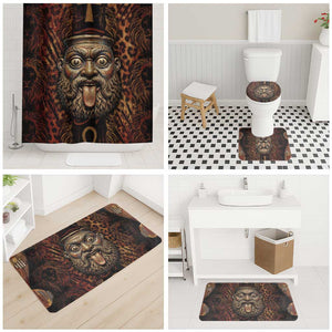 Bes Ancient Egyptian Bathroom Set with Leopard Print Ankh and Eye of Horus Egyptian Deity Tribute - African Pride