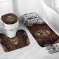 Bes Ancient Egyptian Bathroom Set with Leopard Print Ankh and Eye of Horus Egyptian Deity Tribute - African Pride