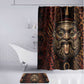 Bes Ancient Egyptian Bathroom Set with Leopard Print Ankh and Eye of Horus Egyptian Deity Tribute - African Pride