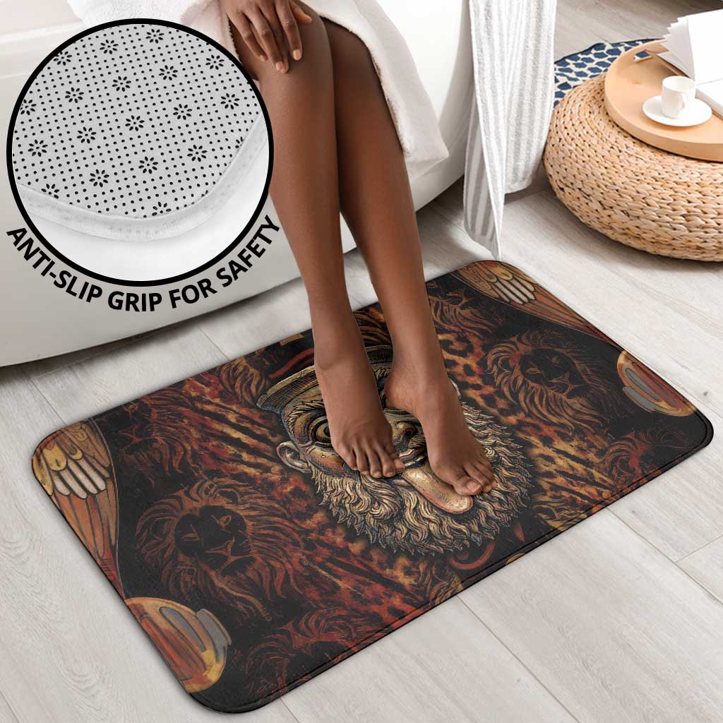 Bes Ancient Egyptian Bathroom Set with Leopard Print Ankh and Eye of Horus Egyptian Deity Tribute - African Pride