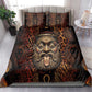 Bes Ancient Egyptian Bedding Set with Leopard Print Ankh and Eye of Horus Egyptian Deity Tribute - African Pride