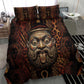 Bes Ancient Egyptian Bedding Set with Leopard Print Ankh and Eye of Horus Egyptian Deity Tribute - African Pride