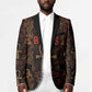 Bes Ancient Egyptian Blazer with Leopard Print Ankh and Eye of Horus Egyptian Deity Tribute - African Pride