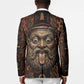 Bes Ancient Egyptian Blazer with Leopard Print Ankh and Eye of Horus Egyptian Deity Tribute - African Pride