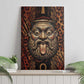 Bes Ancient Egyptian Canvas Wall Art with Leopard Print Ankh and Eye of Horus Egyptian Deity Tribute - African Pride