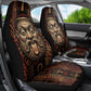 Bes Ancient Egyptian Car Seat Cover with Leopard Print Ankh and Eye of Horus Egyptian Deity Tribute - African Pride