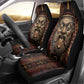 Bes Ancient Egyptian Car Seat Cover with Leopard Print Ankh and Eye of Horus Egyptian Deity Tribute - African Pride