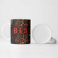 Bes Ancient Egyptian Ceramic Mug with Leopard Print Ankh and Eye of Horus Egyptian Deity Tribute - African Pride
